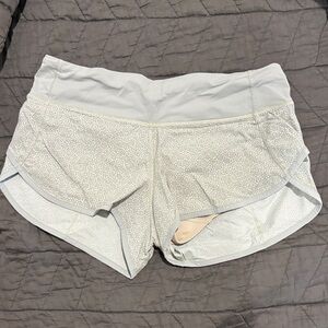 Lululemon Athletica White Speckled Athletic Shorts